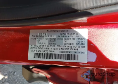 2015 Mazda Cx-5 Sport из США, поврежденный, VIN JM3KE4BY2F0504313